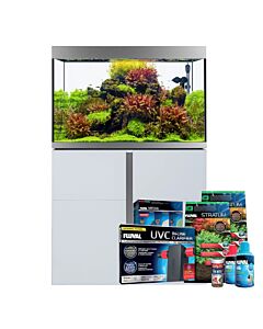 Fluval Siena 270 Aquarium & Cabinet White Set (272litre) with FREE BUNDLE PACK