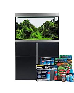 Fluval Siena 270 Aquarium & Cabinet Black Set (272litre) with FREE BUNDLE PACK