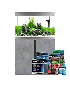 Fluval Siena 270 Aquarium & Cabinet Chicago Concrete Set (272litre) with FREE BUNDLE PACK