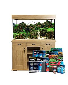 Fluval Shaker 345l Aquarium and Cabinet Hampshire Oak with FREE BUNDLE PACK